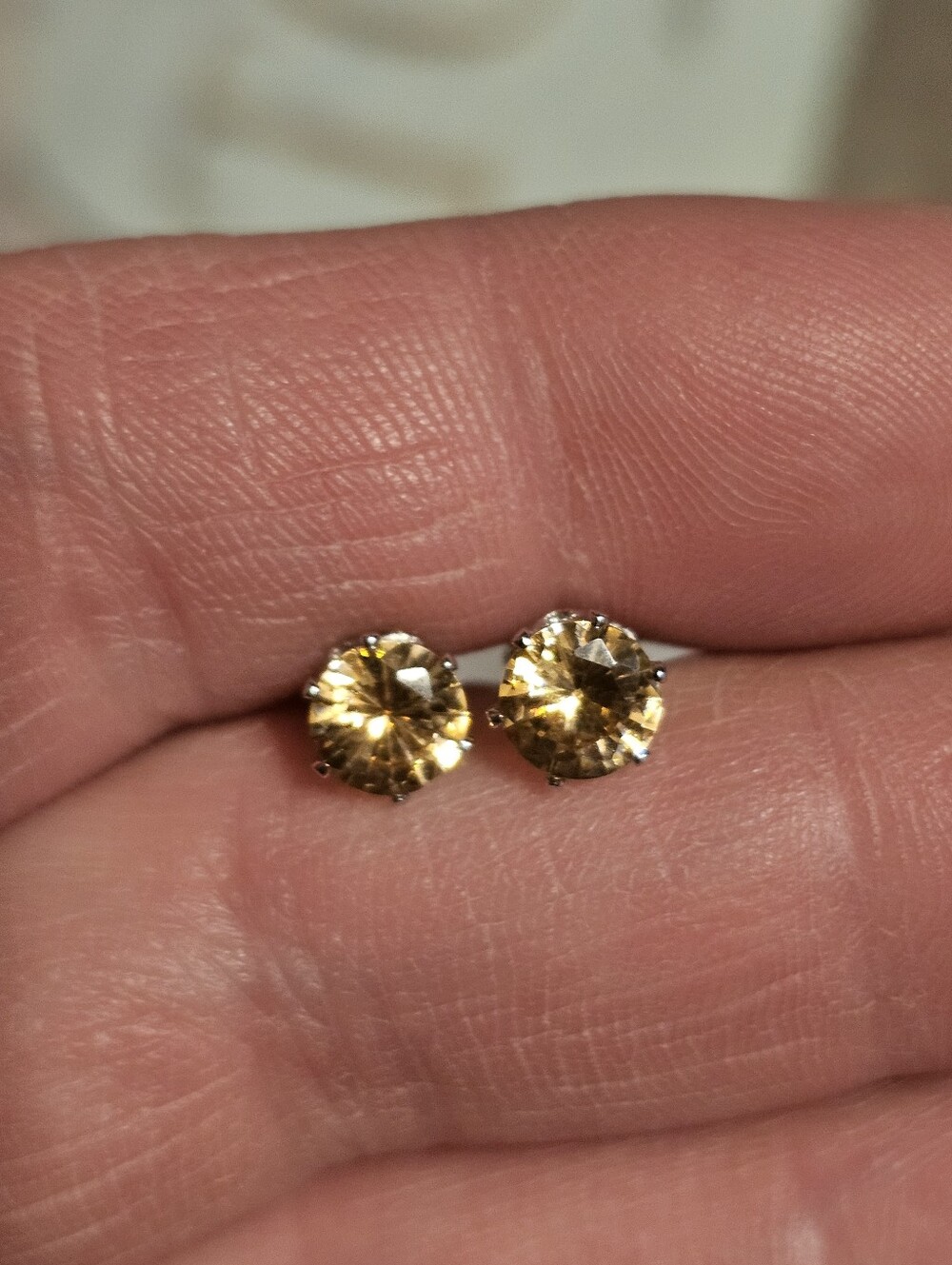 Sterling Silver Plated CZ Earring Studs